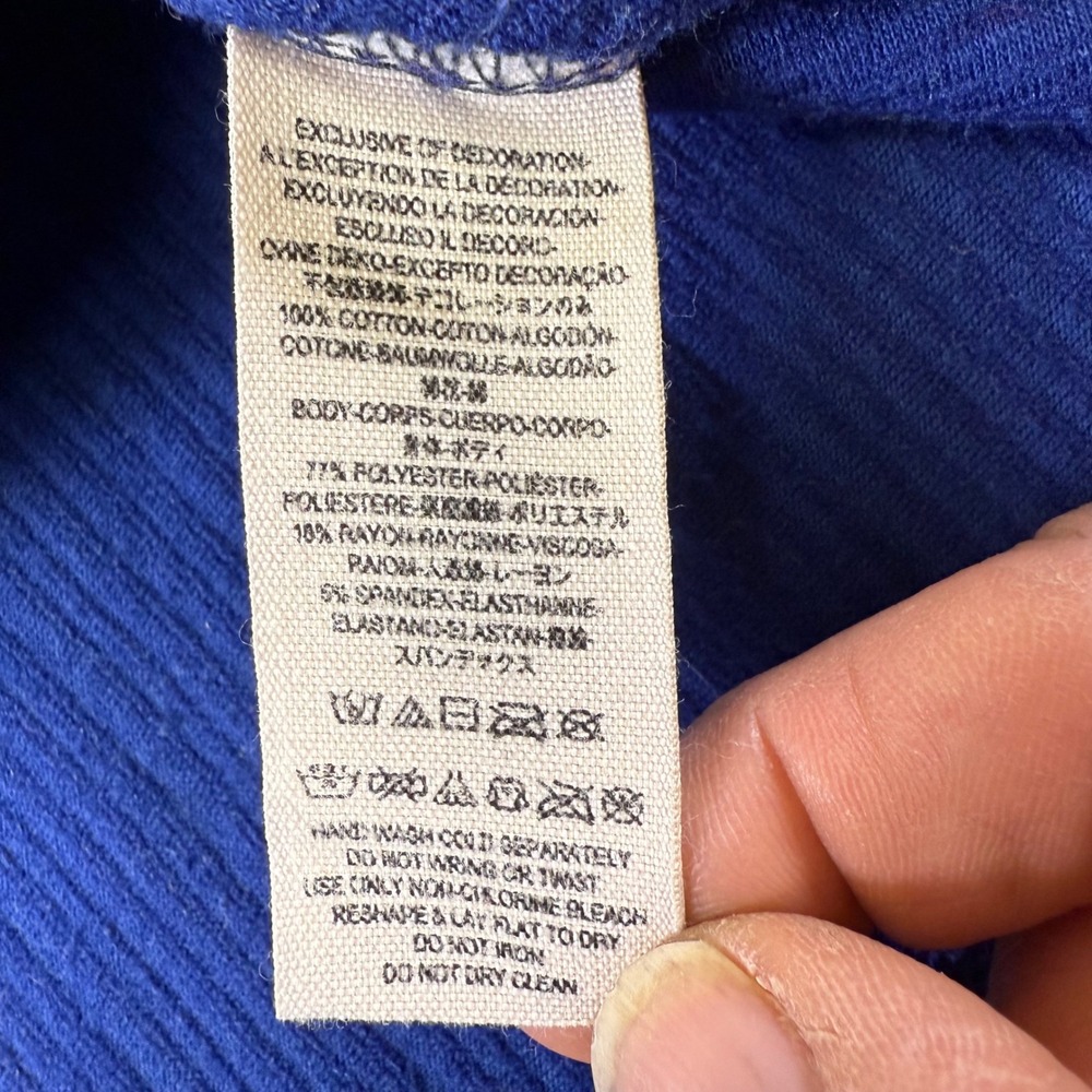 Free People Royal Blue Ribbed Knit Lace Panel‎ Dress Small cottage cor whimsical - Picture 8 of 16